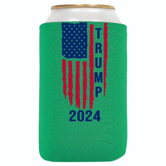 Trump 2024 American Flag Regular Can Cooler Sleeves, Neoprene 4mm - 1 Unit