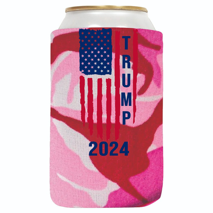 Trump 2024 American Flag Regular Can Cooler Sleeves, Neoprene 4mm - 1 Unit