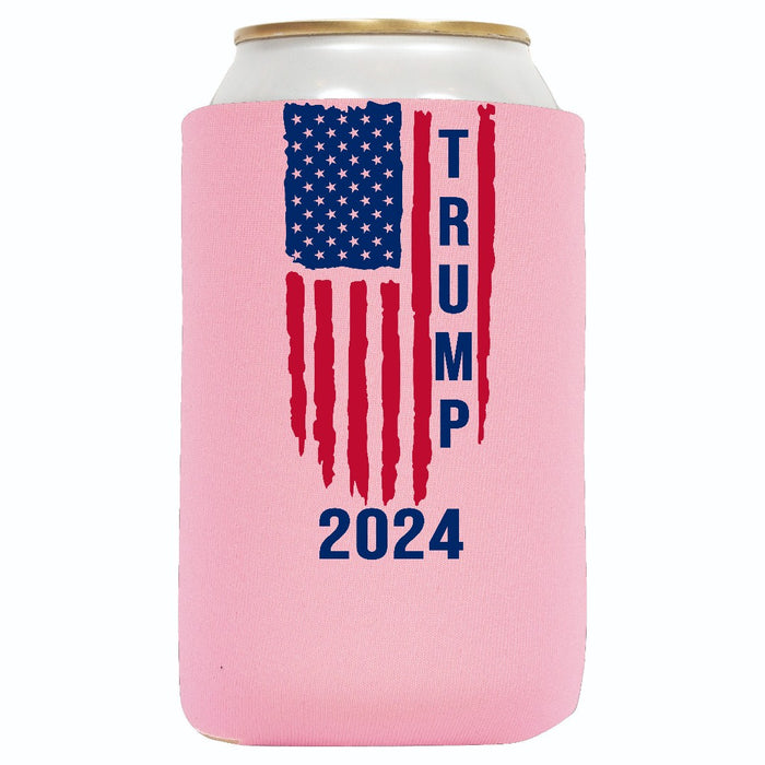 Trump 2024 American Flag Regular Can Cooler Sleeves, Neoprene 4mm - 1 Unit