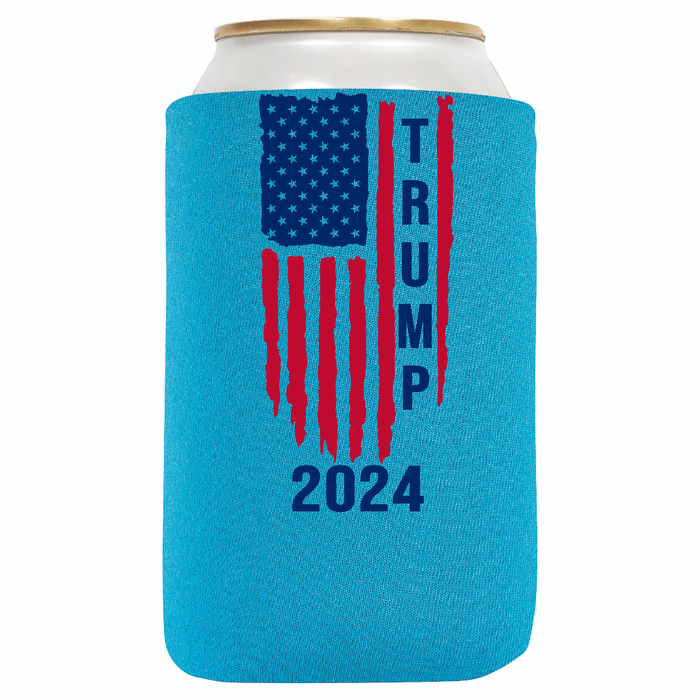 Trump 2024 American Flag Regular Can Cooler Sleeves, Neoprene 4mm - 1 Unit