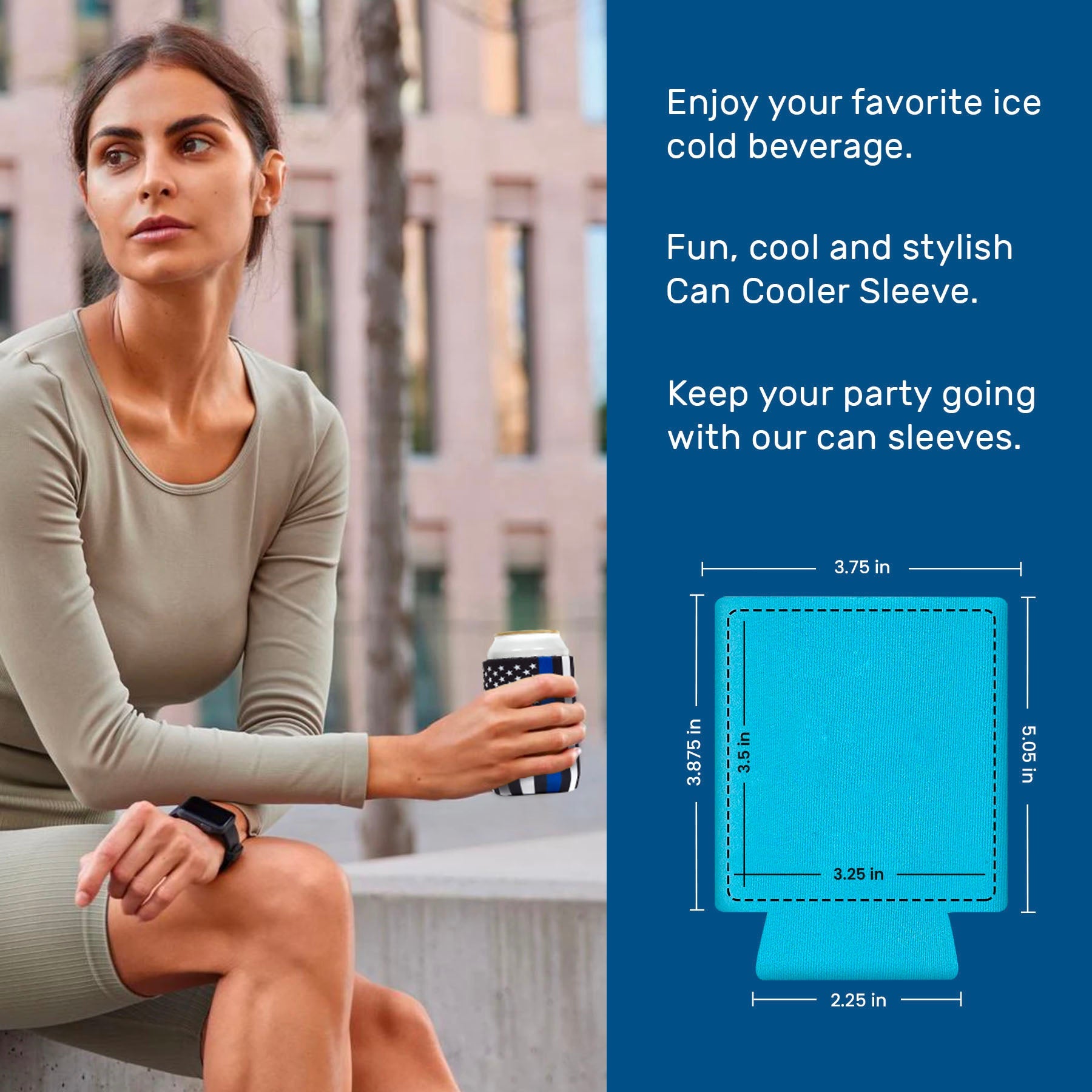 Regular Blank Can Cooler 4mm Neoprene 12 oz - 50 Units