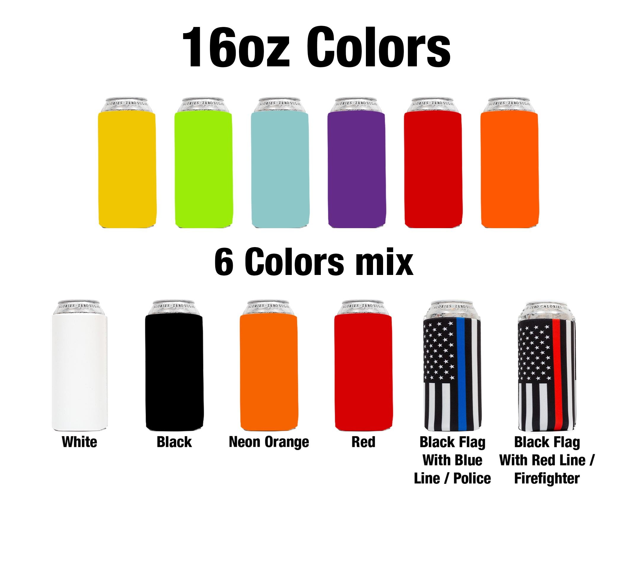 16 oz Can Cooler Sleeves Tallboy 4mm Neoprene Thick