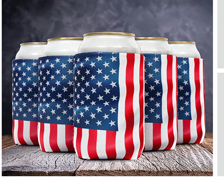 American Flag Can Coolers 4mm Thick Neoprene 12 oz