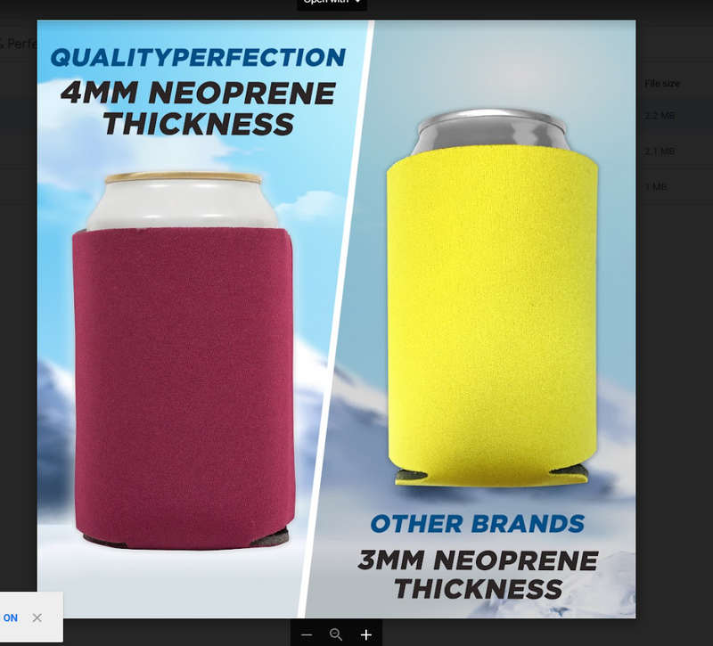 Regular Blank Can Cooler 4mm Neoprene 12 oz - 50 Units