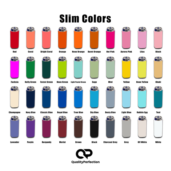Slim Blank Can Sleeves, Premium 4mm Skinny Coolers Neoprene - 25 Units