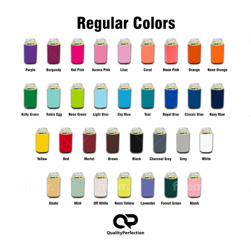 Metallic Gold Blank Neoprene Can Cooler Sleeve, 12oz Regular Size 4mm Thickness - QualityPerfection