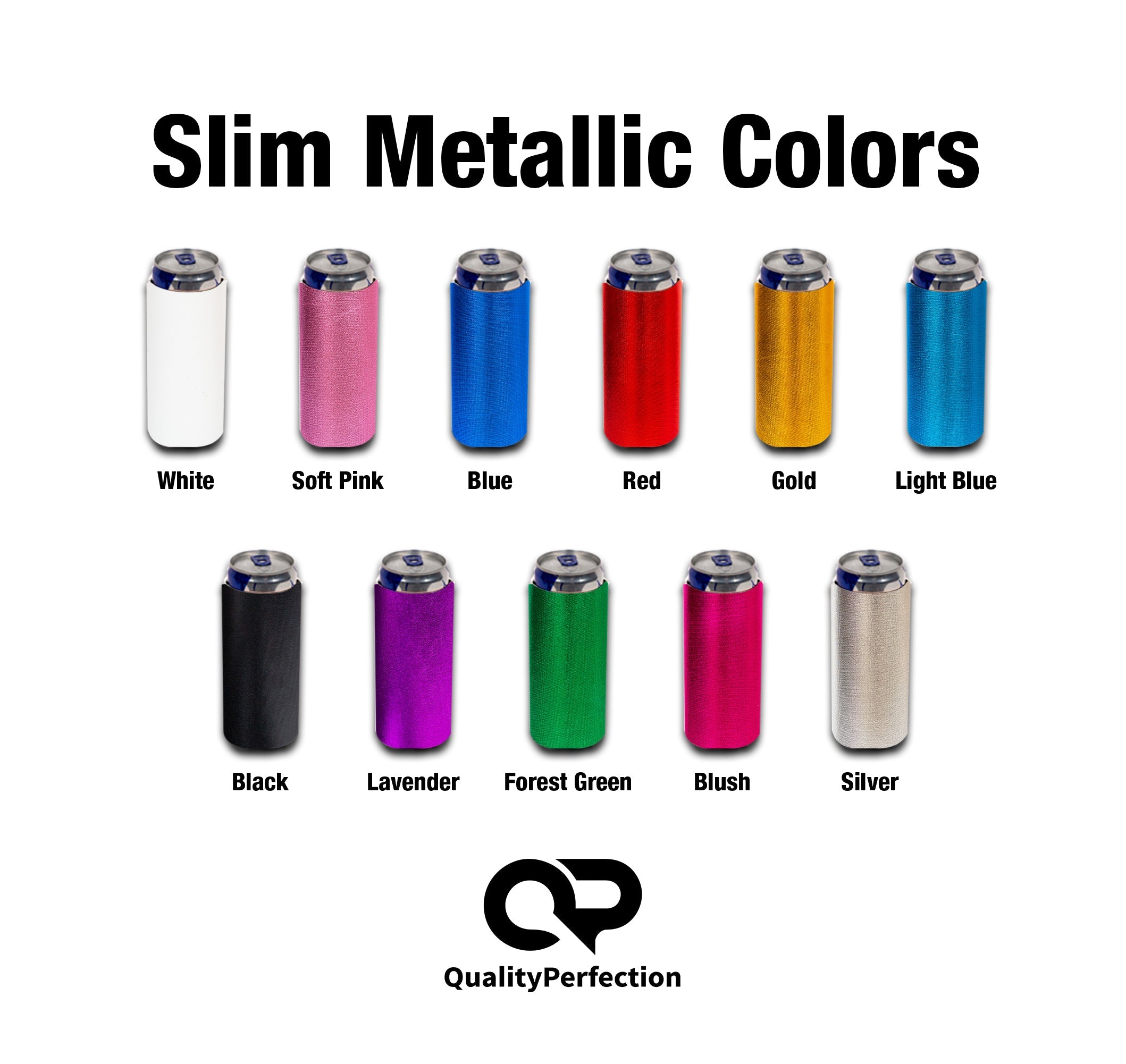 QualityPerfection Slim Can Cooler Sleeves 12 oz 4mm Neoprene Skinny 1 / Robin Egg