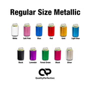 Neoprene Can Cooler Sleeves, Regular Size 12 oz Metallic Blank - QualityPerfection