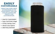 16 oz Can Cooler Sleeves Tallboy 4mm Thick Neoprene, Black Flag with Blue, Red, Yellow, Grey, Green, White and Green Line - QualityPerfection