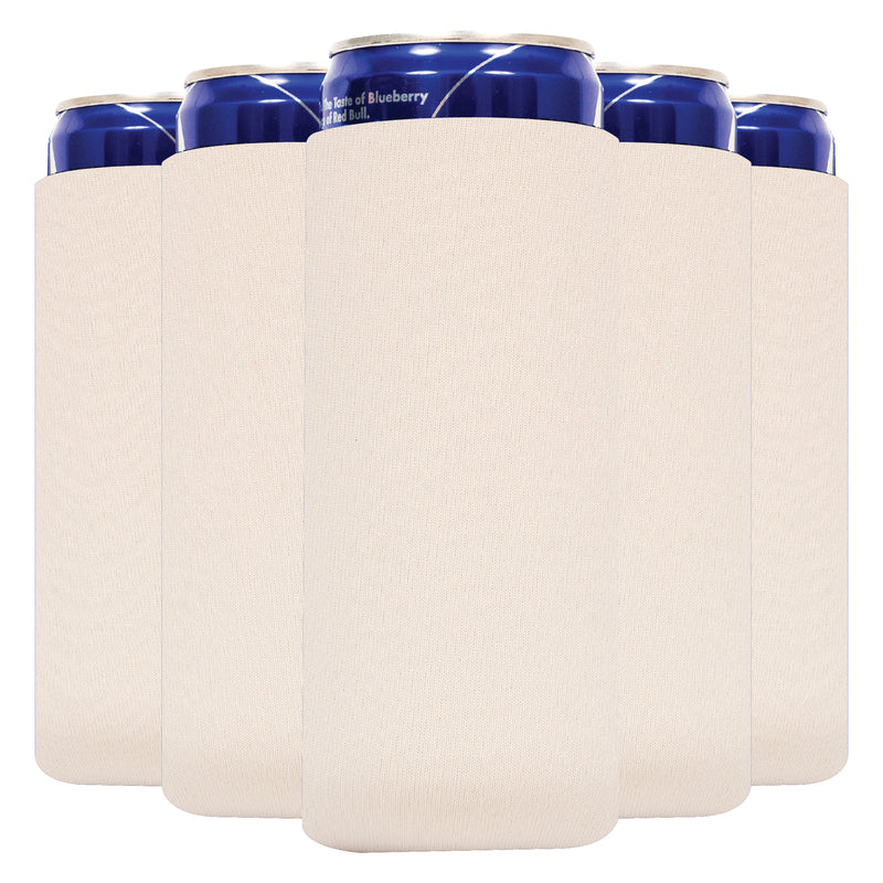 Slim Blank Can Cooler Sleeves, 4mm Skinny Neoprene - 1, 6 Units