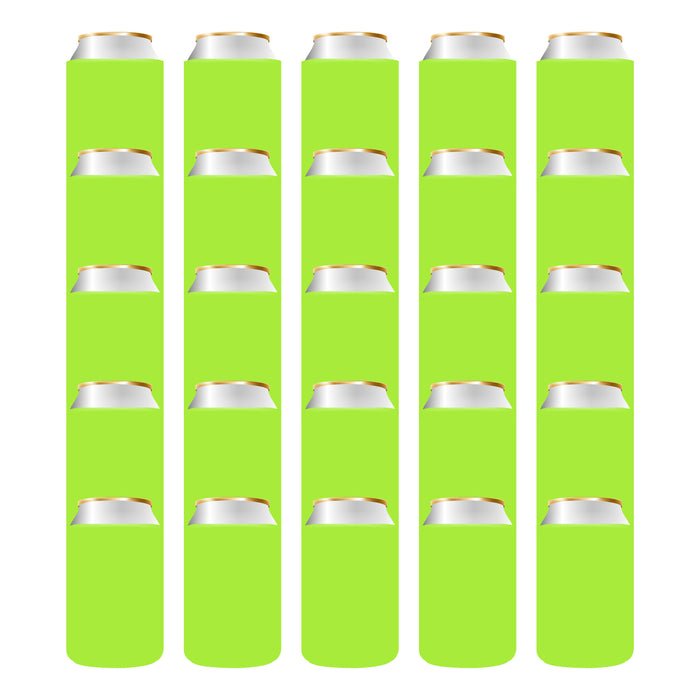 Neon Green Blank Can Coolers, Collapsible Beer Can Coolies | Bulk Prices - QualityPerfection