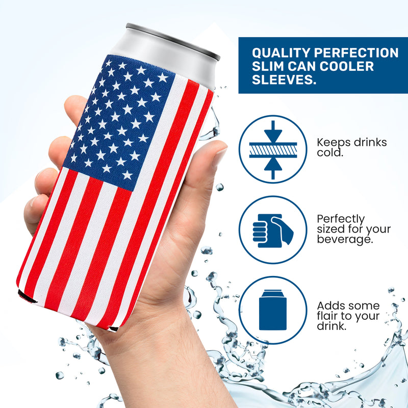Slim Can Cooler Sleeves, Neoprene Premium 4mm Pattern Skinny Can Coolers - 1 Unit - Include Shipping - QualityPerfection