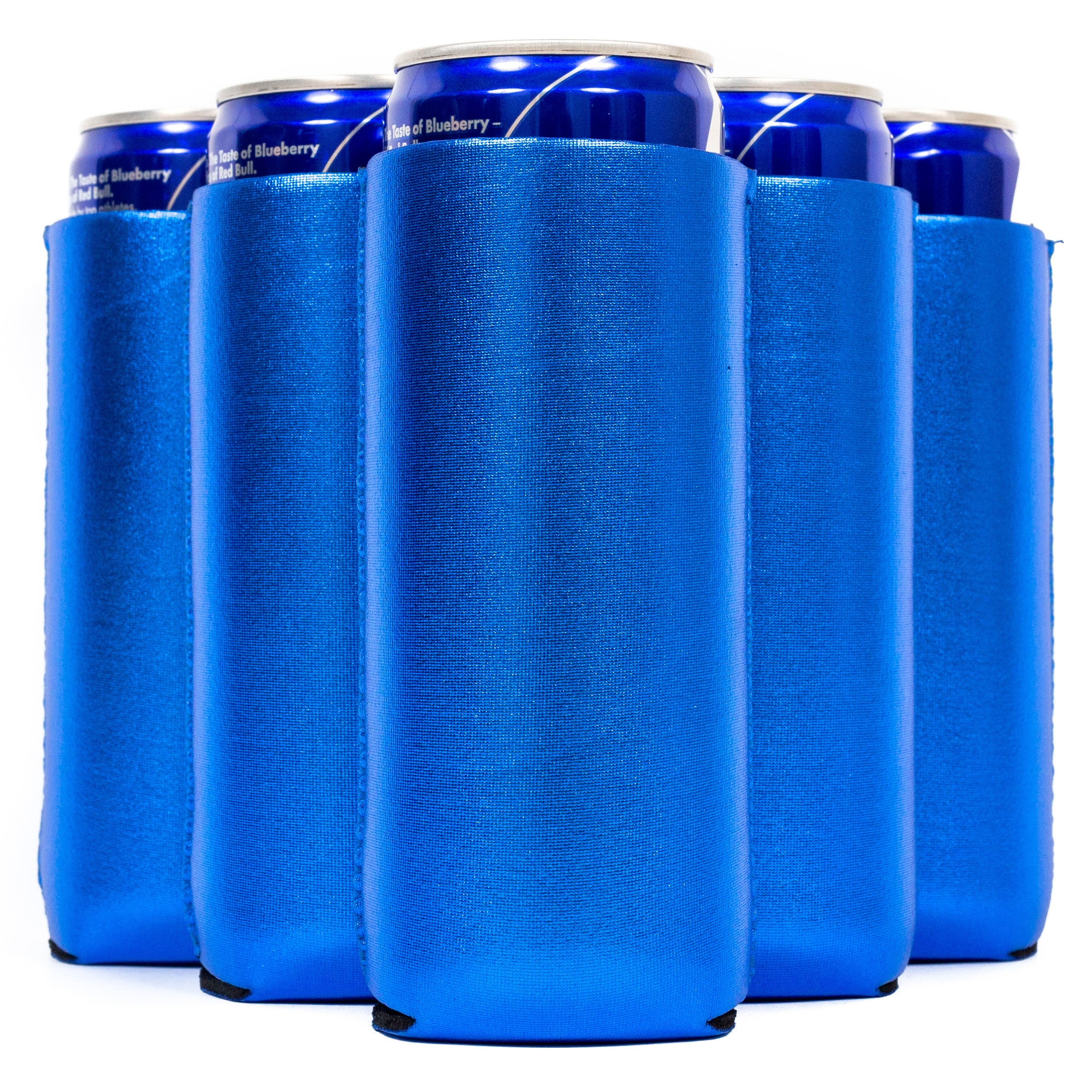 Slim Metallic Royal Blue Blank Neoprene Can Cooler Slim Skinny
