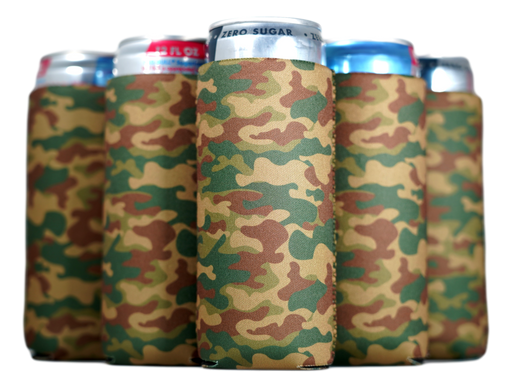 Slim Can Cooler Camo Military Sleeves, Skinny Neoprene, 4mm Thickness - Clearance - QualityPerfection
