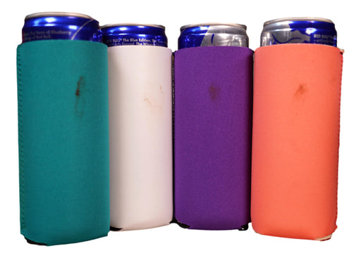 QualityPerfection Slim Can Cooler Sleeves, Beer/Energy Drink Pattern Skinny  12 oz Neoprene Coolie, Compatible with RedBull, Spiked Seltzer, White Claw