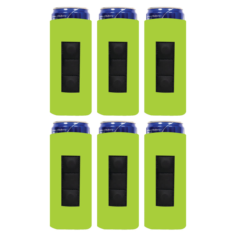Magnetic Slim Can Cooler 12 oz, Blank 3 Magnets 4mm Neoprene - Set of 6