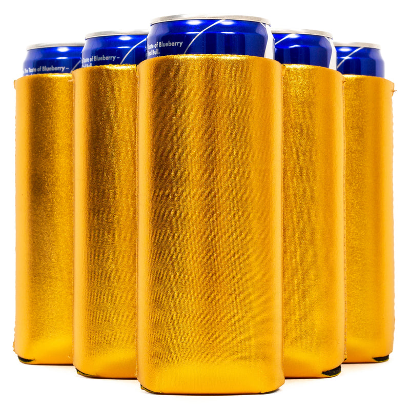 Slim Metallic Blank Neoprene Can Cooler Slim Skinny Coolie - QualityPerfection