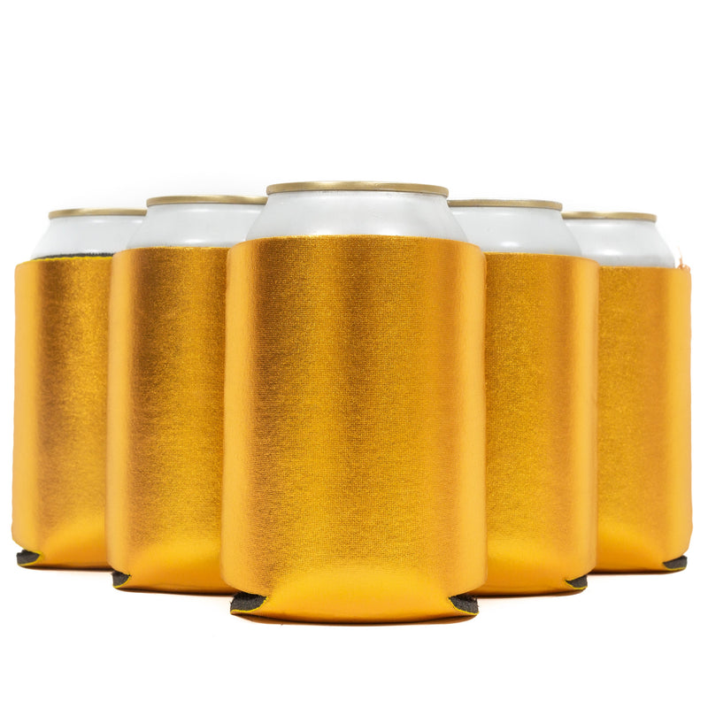 Neoprene Can Cooler Sleeves, Regular Size 12 oz Metallic Blank - Color Defect - BIG SAVINGS - QualityPerfection