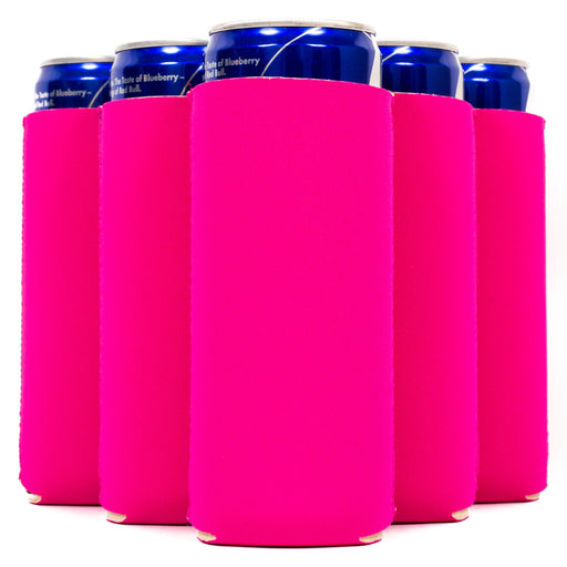 Slim Hot Pink Blank Neoprene Can Cooler Slim Skinny Coolie 12 oz - QualityPerfection