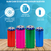 Slim Metallic Royal Blue Blank Neoprene Can Cooler Slim Skinny Coolie - QualityPerfection