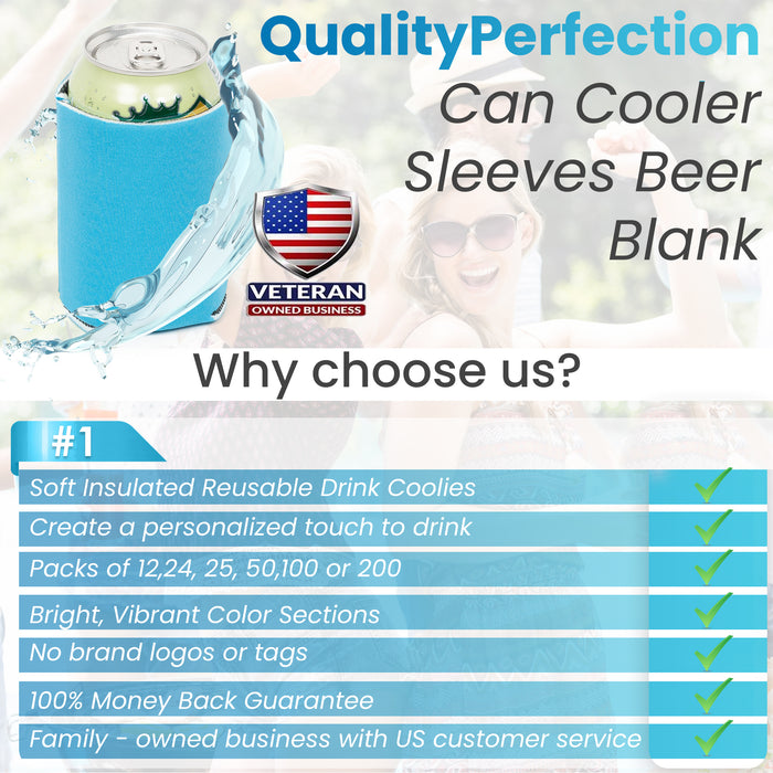Robin Egg Can Coolers, Bulk Beer,Insulated koozie Blank Foam Sleeves - QualityPerfection