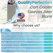 Slim Can Cooler Set of 6 Multi Color Sleeves, Skinny 12oz Slim - QualityPerfection