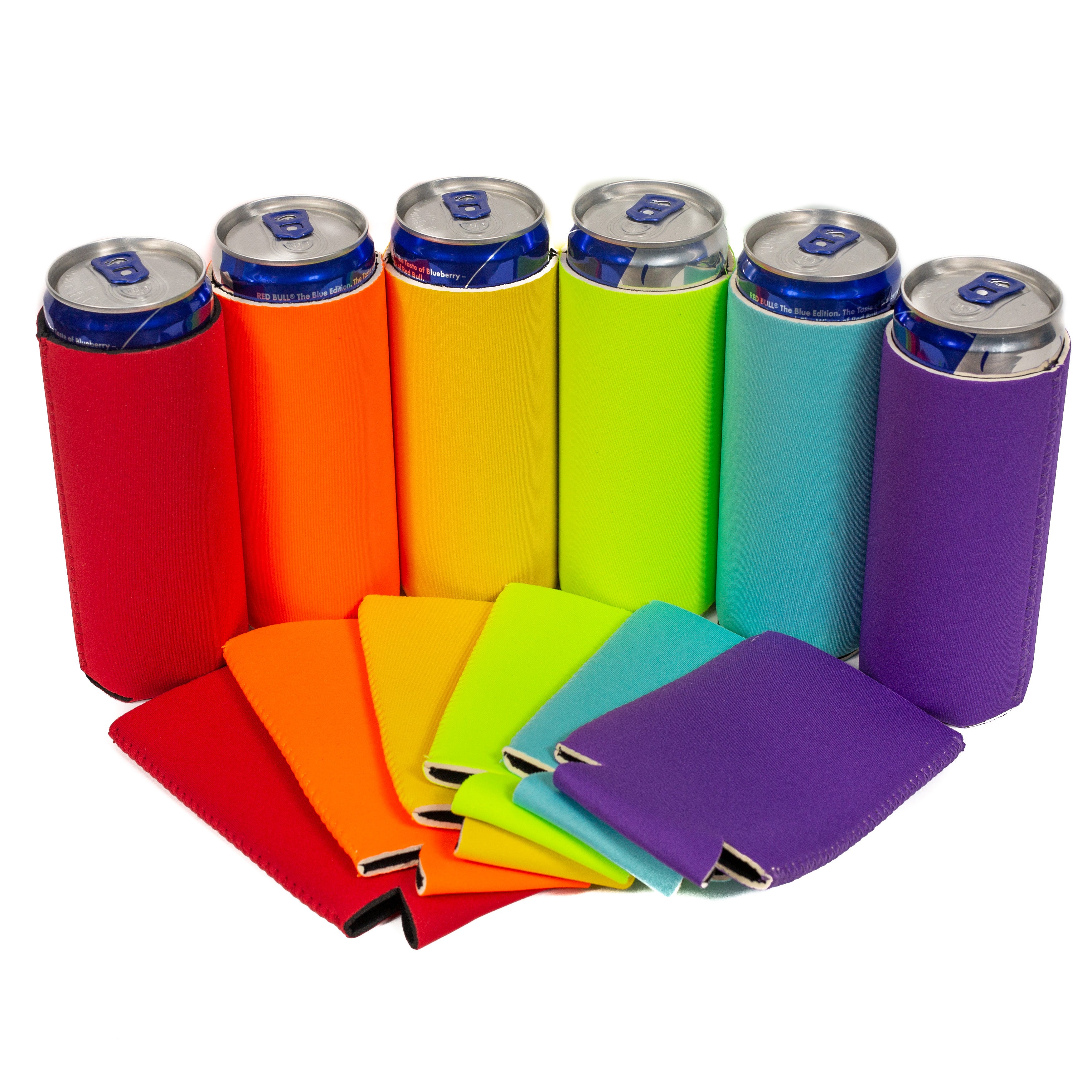 Casa-Eco 6 Pack Soft Velvet Neoprene Can Holders – Slim 12oz Sleeve For Beer & Soda (Buddy Red)