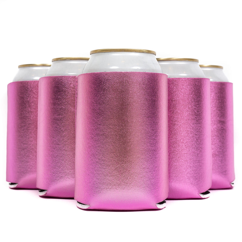 Foam Can Cooler Sleeves Metallic Blank 12 oz - QualityPerfection