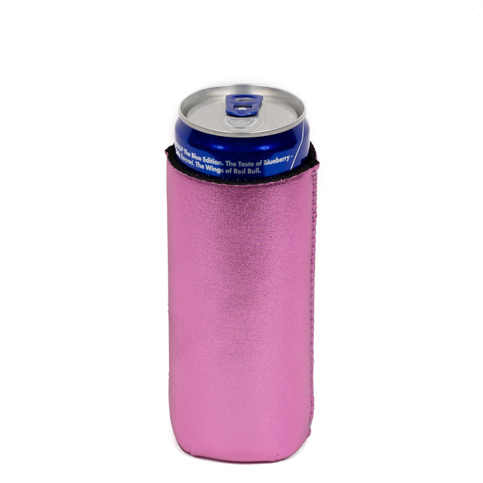 QualityPerfection 6 Hot Pink Slim Can Cooler Sleeves, Beer/Energy Drink Blank Skinny 12 oz Neoprene Coolie (6, Hot Pink)
