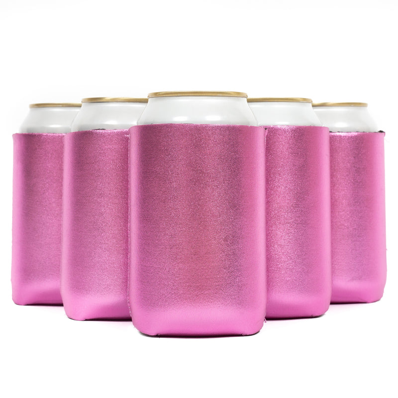Neoprene Can Cooler Sleeves, Regular Size 12 oz Metallic Blank - QualityPerfection