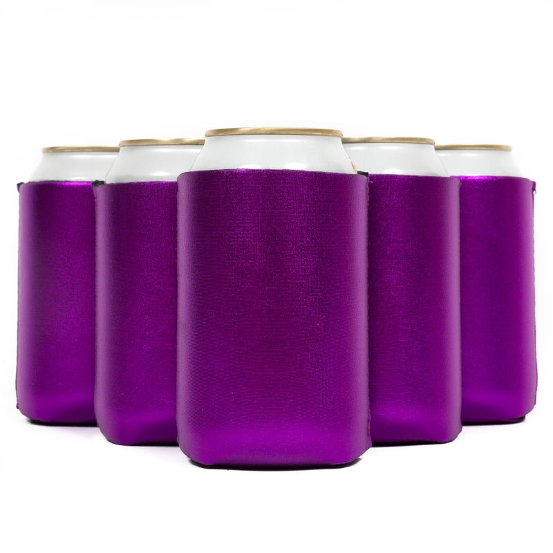 Foam Can Cooler Sleeves Metallic Blank 12 oz - QualityPerfection