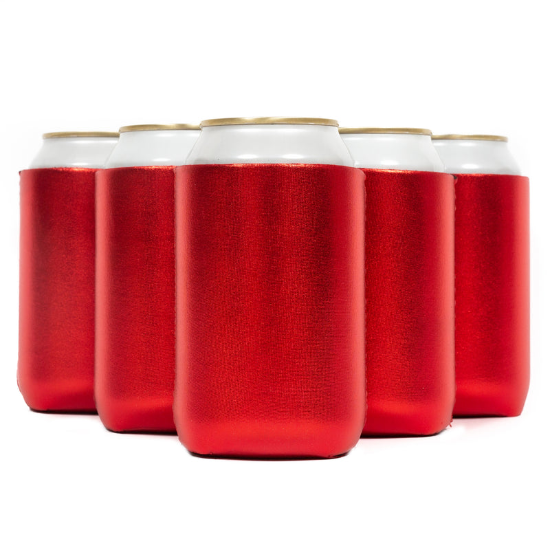 Neoprene Can Cooler Sleeves, Regular Size 12 oz Metallic Blank - QualityPerfection