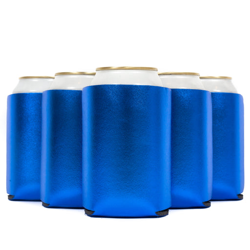 Metallic Royal Blue Blank Neoprene Can Cooler Sleeve, 12oz Regular Size 4mm Thickness - QualityPerfection