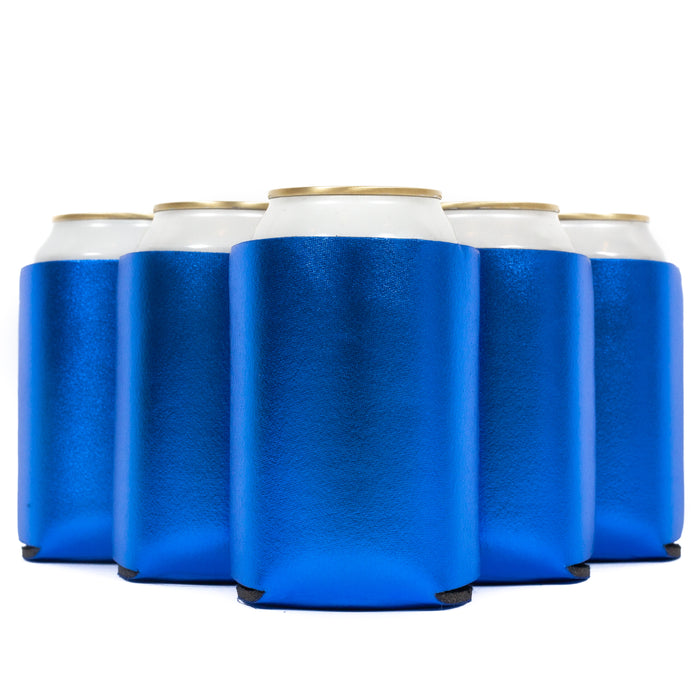 Neoprene Can Cooler Sleeves, Regular Size 12 oz Metallic Blank - QualityPerfection