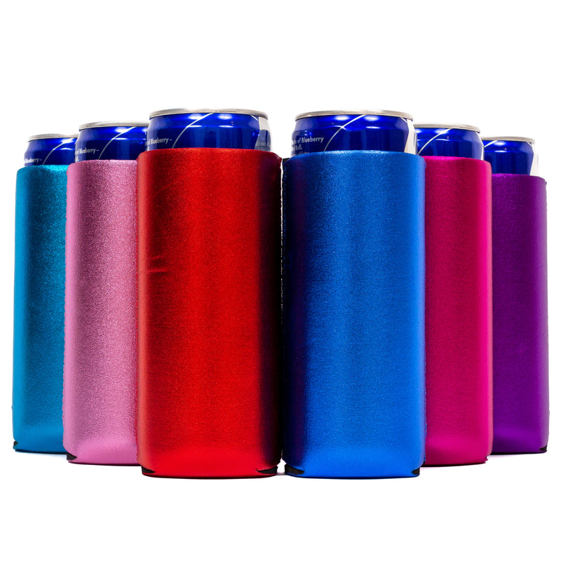 Slim Can Cooler Sleeves, Premium 4mm Skinny Can Coolers Neoprene 1, 6 and 12 Pack - QualityPerfection