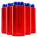 Slim Metallic Red Blank Neoprene Can Cooler Slim Skinny Coolie - QualityPerfection