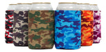 Neoprene Can Cooler Sleeve, 12 oz Regular Can Coolie, Collapsible Set of 6 Military Mix - QualityPerfection