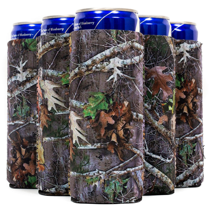Slim Can Cooler Camo Forest Sleeves, Skinny Neoprene - 3mm Thickness - QualityPerfection