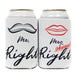 Mr & Mrs Can Cooler Sleeves - Bulk Wholesale Can Coozies 12 oz Regular Size - Set of 2 - QualityPerfection