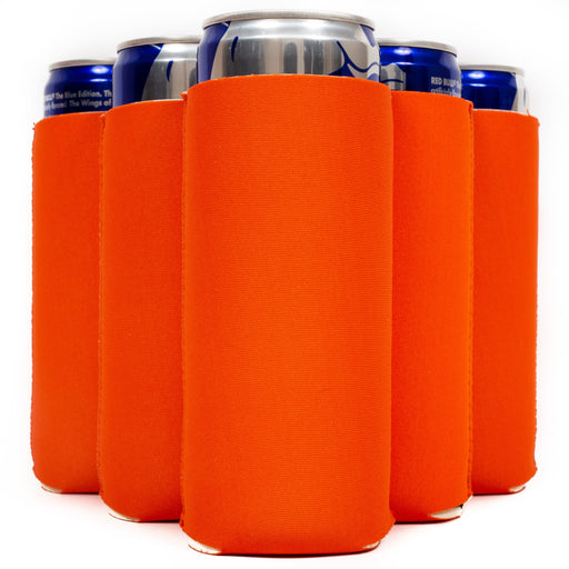 Slim Neon Orange Blank Neoprene Can Cooler Slim Skinny Coolie 12 oz - QualityPerfection