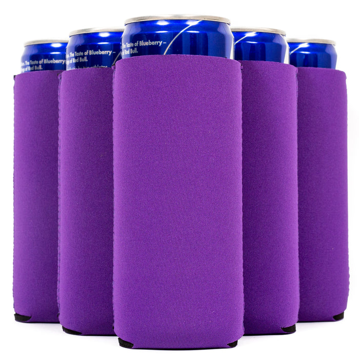 Slim Purple Blank Neoprene Can Cooler Slim Skinny Coolie 12 oz - QualityPerfection