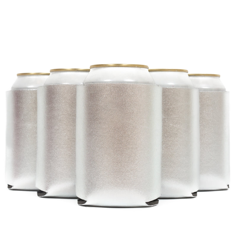 Neoprene Can Cooler Sleeves, Regular Size 12 oz Metallic Blank - QualityPerfection