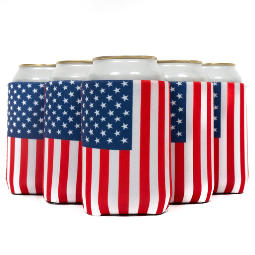 US Flag / Black Flags Neoprene 12oz Regular Coolie QualityPerfection - QualityPerfection