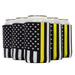 Neoprene Can Cooler Security, Black Flag with Yellow line 12 oz Regular Size - Security Guards and Tow Truck Drivers - QualityPerfection