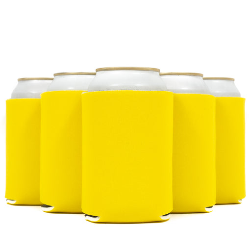 Yellow Blank Neoprene Can Cooler Sleeve, 12oz Regular Size 4mm Thickness - QualityPerfection