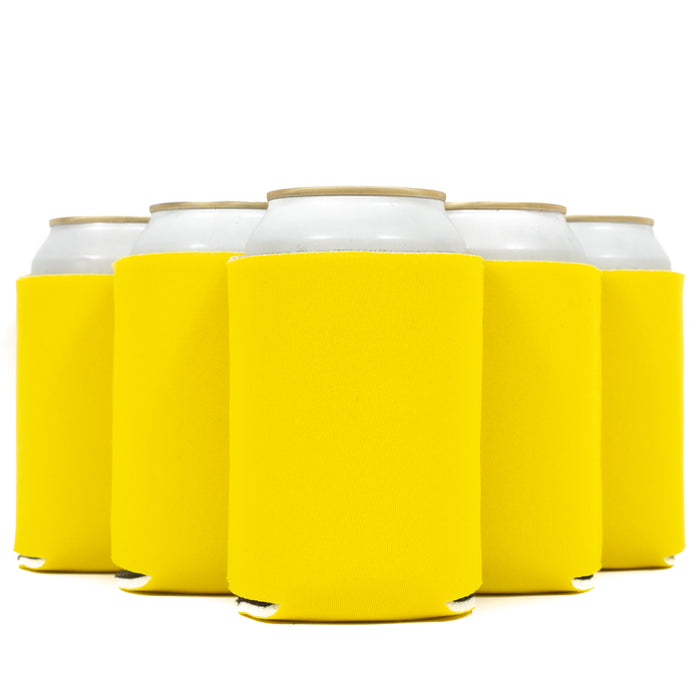 Yellow Blank Neoprene Can Cooler Sleeve, 12oz Regular Size 4mm Thickness - QualityPerfection